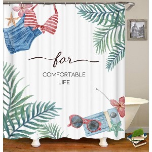 For Comfortable Life Shower Curtains for Bathroom Waterproof Fabric Bath Curtain Durable Soft Stylish Bathroom Decor 72x72 Inch - 1 of 1