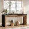 Tribesigns 70.9-Inch Narrow Wooden Console Table, Sofa Table Behind The Couch for Living Room, Entryway, Hallway, Black + Brown - 3 of 4