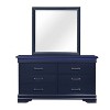 HomeStock Blue Framed Mirror with Traditional Louis Phillipe Design – Large Modern Bedroom Mirror - 3 of 4