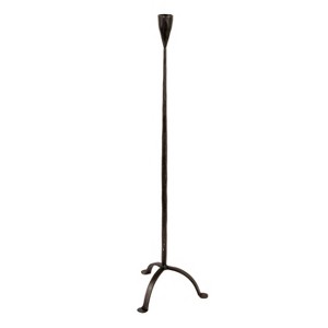 Storied Home Hand-Forged Cast Metal Footed Taper Holder, Black - 1 of 4