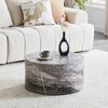 Sapphtopaz Modern Coffee Table Natural Marble Round Coffee Bar with Clean Lines Design Unique Center Table for Living Room, Bedroom - 2 of 4