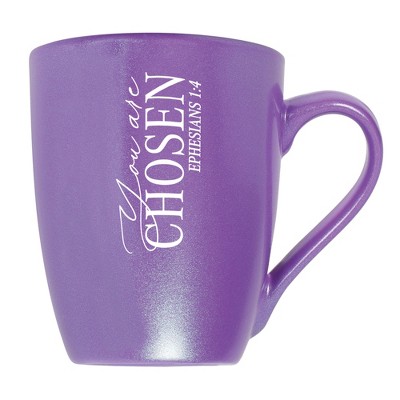 Elanze Designs You Are Chosen Ephesians 1:4 Passion Purple 10 ounce New Bone China Coffee Cup Mug