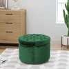 NicBex Modern 22" Round Ottomans Wood Footstools with Button Tufted and Nailhead Trims for Bedroom and Living Room - 2 of 4
