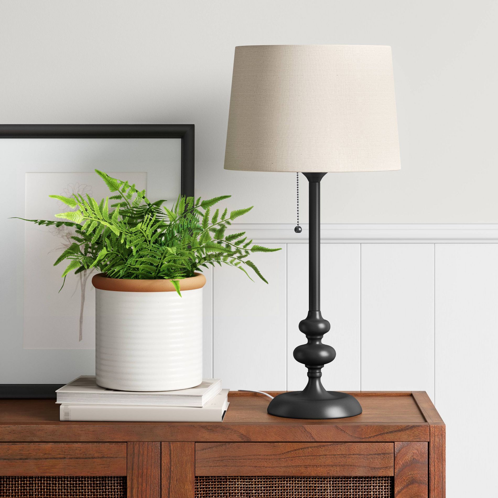 Large Stick Lamp Base Black - Threshold™: ETL Listed, Metal, No Assembly Required