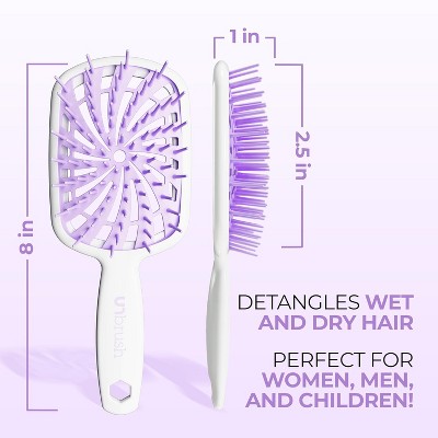 UltraFlex Lavender and White Plastic Detangling Hair Brush