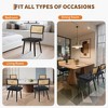 Dining Chairs Mid Century Modern of 1/2, Upholstered Kitchen Chairs with Tall Cane Backrest and Strong Wood Legs, Vintage Chairs for Dining Room - 3 of 4