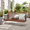 VEVOR Wooden Porch Swing 5 ft, Patio bench swing for Courtyard & Garden, Upgraded 880 lbs Strong Load Capacity - 2 of 4