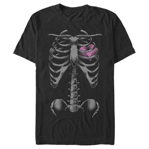 Men's Lost Gods Halloween Skeleton Rib Cage Heart T-Shirt - 1 of 4