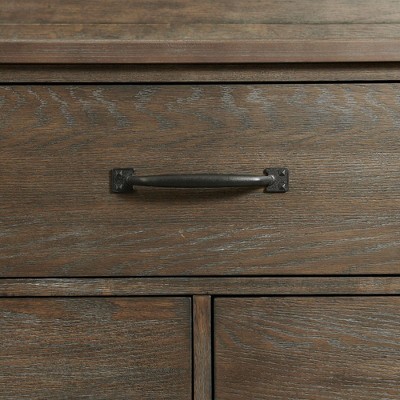 Walnut Rustic 3-Drawer Nightstand with USB Ports