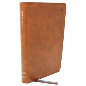 Net Bible, Thinline Large Print, Leathersoft, Brown, Comfort Print - by  Thomas Nelson (Leather Bound) - 1 of 1