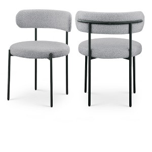 Meridian Furniture,Beacon Boucle Fabric Dining Chair, Set of 2 - 1 of 4