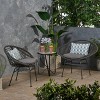 KWPZQEB Outdoor Woven Patio Chairs Set of 2, Outdoor Wicker Chairs with Upholstered & Iron Frame,Multipurpose Rattan Chairs with Cushions for Indoor - 4 of 4