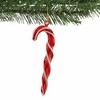 Italian Ornaments 6.0 Inch Twisted Translucent Candy Cane With Glittered Edging Italian Mouth Blown Sweets Tree Ornaments - 3 of 3