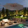 Costway 10 FT Solar Offset Hanging Umbrella with 96 Solar Multi-colored Flowing LED Lights Beige/Coffee/Gray/Navy/Red/Turquoise - 4 of 4