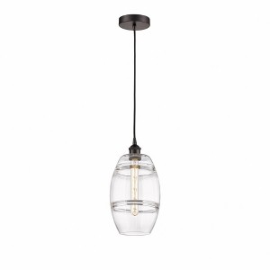 Vaz - 1 Light Cord Hung Mini Pendant In Industrial Style-9.88 Inches Tall and 8 Inches Wide - 1 of 1