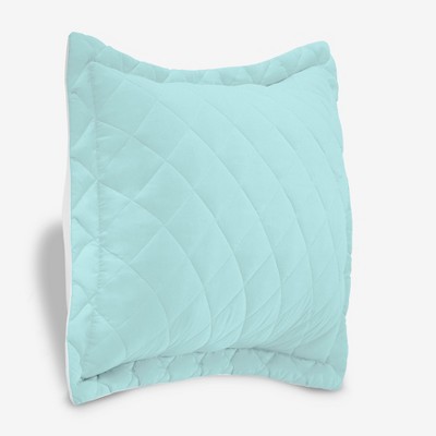 Peacock Turquoise Quilted Reversible Polyester Standard Sham