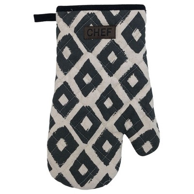 Evideco French Home Goods Chef's Choice Cotton Oven Mitt - Heat-Resistant Quilted Kitchen Glove with Hanging Loop