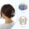 Unique Bargains Women's Nonslip Metal Bling Rhinestone Butterfly Hair Claws Purple 2.76"x1.57"x2.36" 1Pc - 3 of 4
