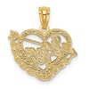 Black Bow Jewelry 14k Yellow Gold and White Rhodium I Love You Heart Pendant, 17mm - 3 of 4