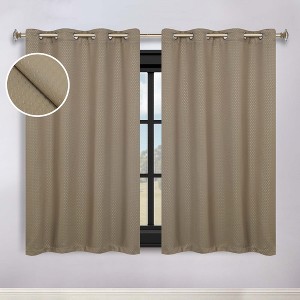 Whimsical Abstract Shimmer Room Darkening Semi-Blackout Curtains, Set of 2 by Blue Nile Mills - 1 of 4