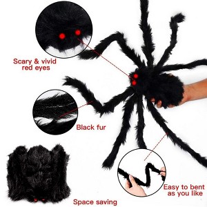 NAYSAYE Party Decoration and Accessories Halloween Spider Web Set with Large and Small Spiders for Parties, White and Black, 86.4"*196.8"*20" - 1 of 4