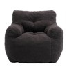 Large Dark Gray Bean Bag Sofa Chair with Side Pocket, Plush Floor Lounger for Adults, Ideal for Gaming and Reading - 2 of 4