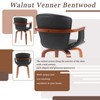 Set of 2 360° Swivel Dining Chair PU Leather Upholstered Accent Chairs Mid-Century Modern Dinner Chair, White/Black - Modernluxe - 3 of 4