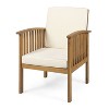 Set of 2 Outside Club Chair Water Resistant Fabric with Acacia Wood-Christopher Knight Home - 3 of 4
