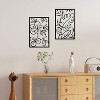 Cinq 3 Piece Set Wall Decor, Floral Hollow Out Abstract Design, Black Rectangular Metal Frame - 2 of 4