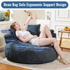 Hooseng Giant Bean Bag Chair for Adults, Teddy Fabric Upholstered Loveseat Lazy Sofa with Storage Pocket and High-Density Memory Foam Padding - 4 of 4