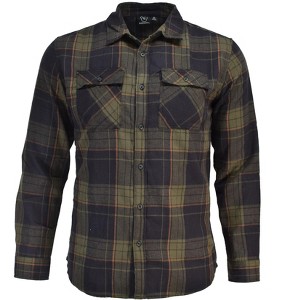 Burnside Mens Modern Fit Yarn Dyed Point Collar Flannel Shirt - 1 of 3