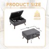 Zeus & Ruta Mid-Century Modern Square Upholstered Storage Ottoman Bench for Entryway, Living Room, or Family Space - 4 of 4