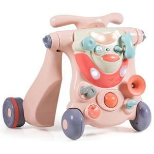 2-in-1 Baby Sit-to-Stand Walker Kids Activity Center Toddler Walking Toy Pink - 1 of 4