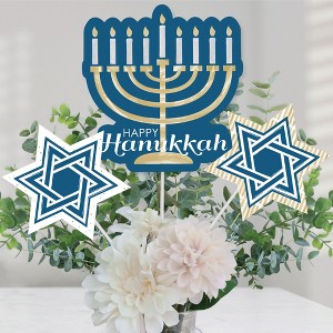 Big Dot of Happiness Happy Hanukkah - Chanukah Party Centerpiece Sticks - Table Toppers - Set of 15 - 1 of 4