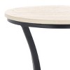 Saxony Travertine Side Table - ACC3731A - Beige/Black - Safavieh - 3 of 4