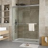 Frameless Shower Door, Sliding Glass Doors with 5/16" (8Mm) Clear Tempered Glass, Shower Door with Stainless Steel Handle for Walk In Shower - 2 of 4