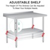 GustoWave Stainless Steel Table, Heavy Duty Commercial Work & Prep Table with Adjustable Undershelf, Backsplash for Kitchen - 2 of 4