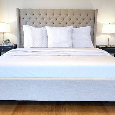 Luxurious Hypoallergenic White Bamboo Quilted Euro Sham