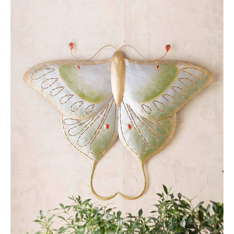 Wind & Weather Handcrafted 26" Wide by 30" High Metal Luna Moth Wall Art, 2 of 7