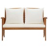Garden Bench Cream White, Natural Wood - 2 of 4
