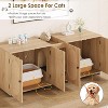 55in Wide Cat Litter Box Enclosure, Double Litter Box Furniture, Hidden Large Kitty Cabinet for 2 Cats, Cat Cage with Litter Pad - 3 of 4