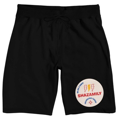 Shazam 2 Family Of The Gods Shazamily Men's Black Sleep Pajama Shorts-Medium