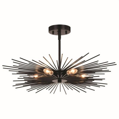 Vaxcel Nikko 6 - Light Semi-Flush Mount in  Matte Black