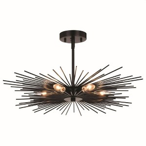 Vaxcel Nikko 6 - Light Semi-Flush Mount in  Matte Black - 1 of 4