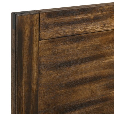 Rustic Chestnut King Storage Bed with Espresso Knobs