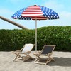 Outsunny 5.7' Beach Umbrella, Outdoor Umbrella with Vented Canopy, American National Flag - 3 of 4