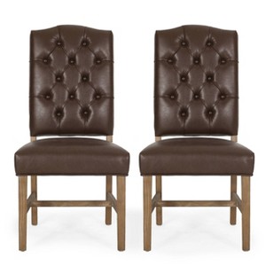 2pk Hyvonen Contemporary Upholstered Tufted Dining Chairs - Christopher Knight Home - 1 of 4