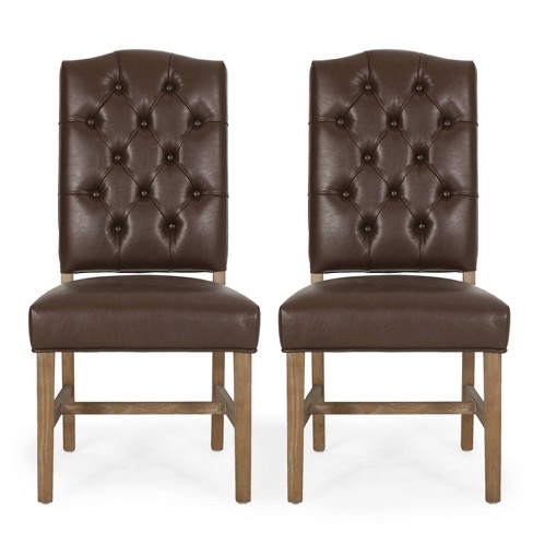 Set Of 2 Annie Tufted Dining Chairs Gray - Buylateral : Target