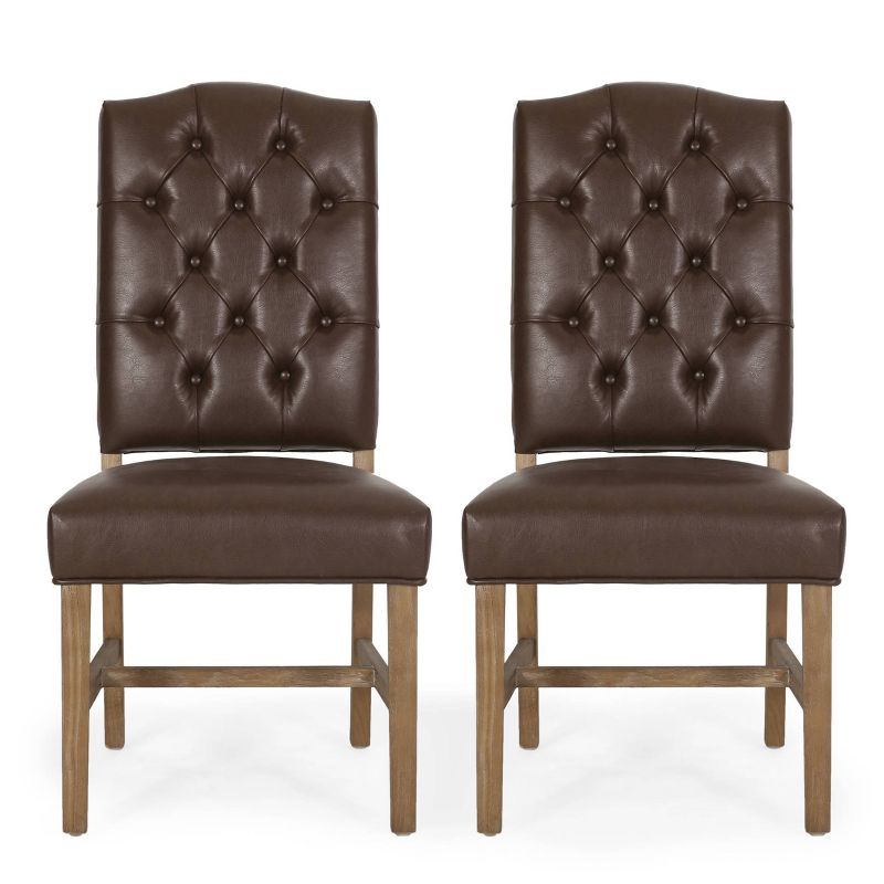 2pk Hyvonen Contemporary Upholstered Tufted Dining Chairs - Christopher Knight Home, 1 of 13