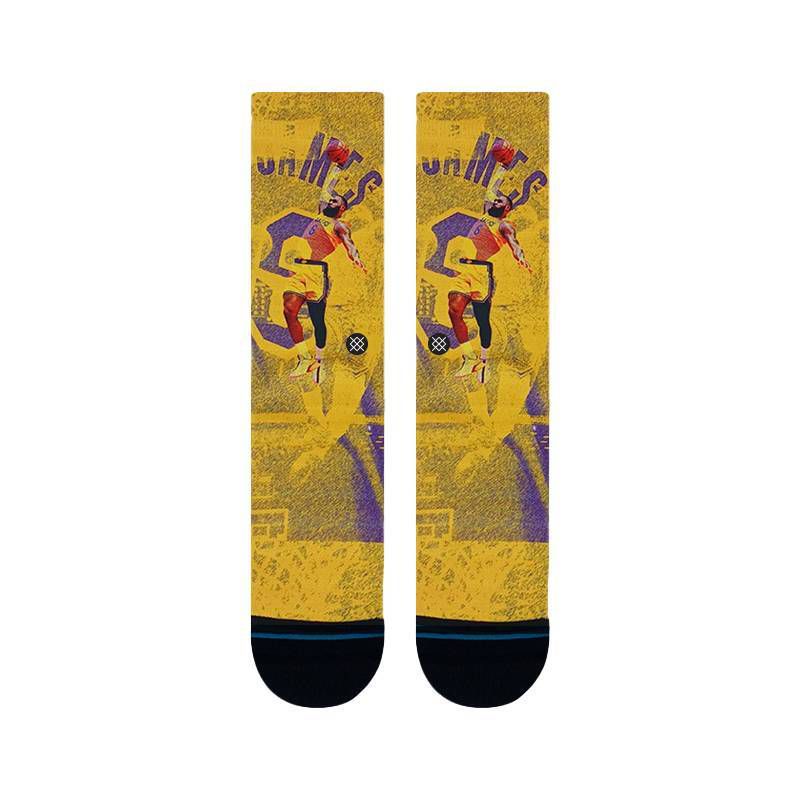 NBA Los Angeles Lakers Scratch Player Large Crew Socks - Lebron James, 2 of 6